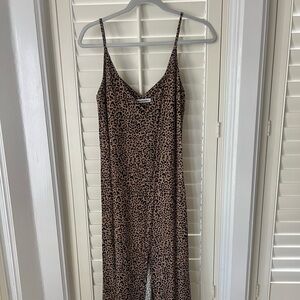 Reformation leopard print slip dress